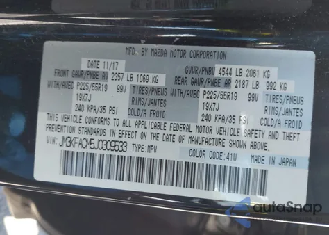 2018 Mazda Cx-5 Touring from USA, damaged, VIN JM3KFACM5J0309533